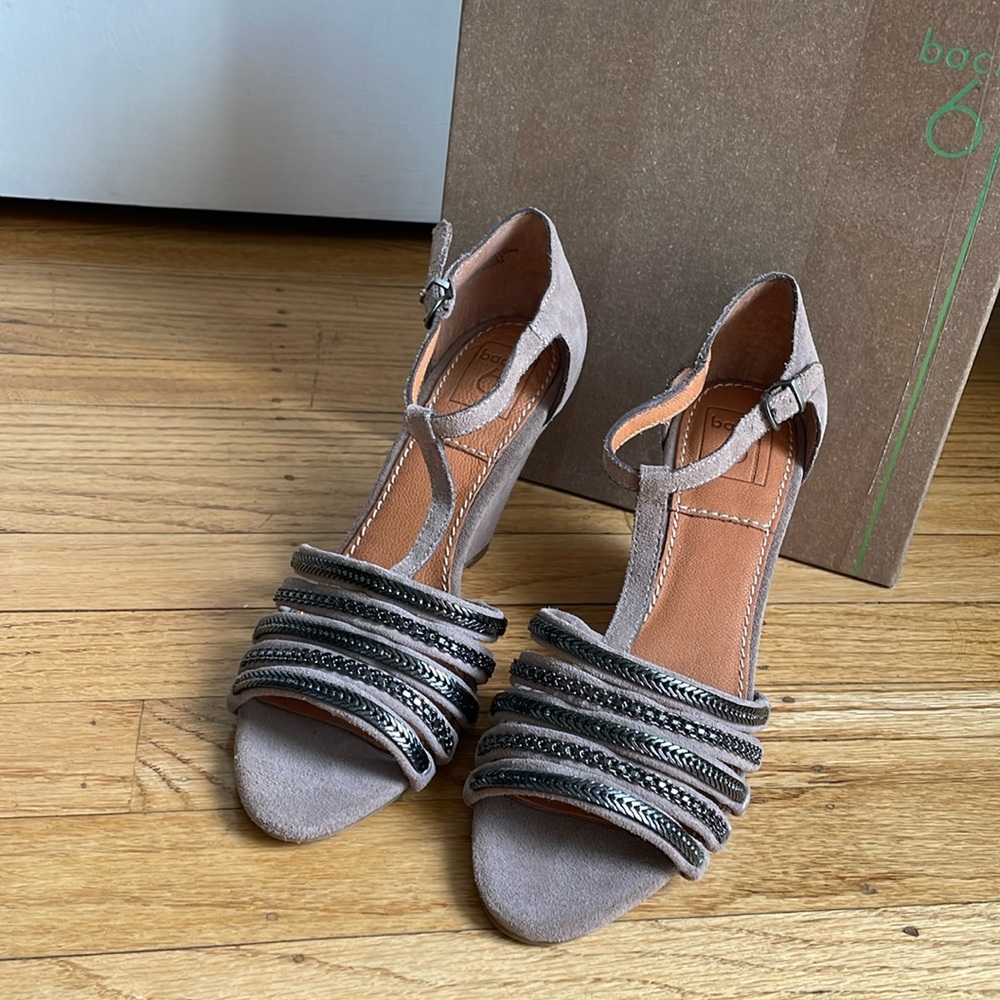 NEW Italian Made Bacio61 Cadorago T Ankle Strap Wedge Sandal 6.5M
